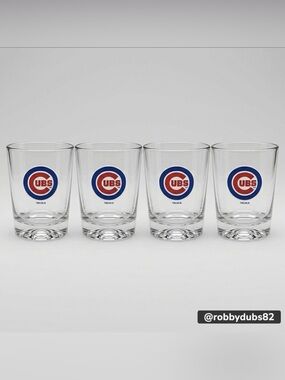 🆕 (Set of 4) Chicago Cubs Souvenir Cups / Old-fashion Glasses